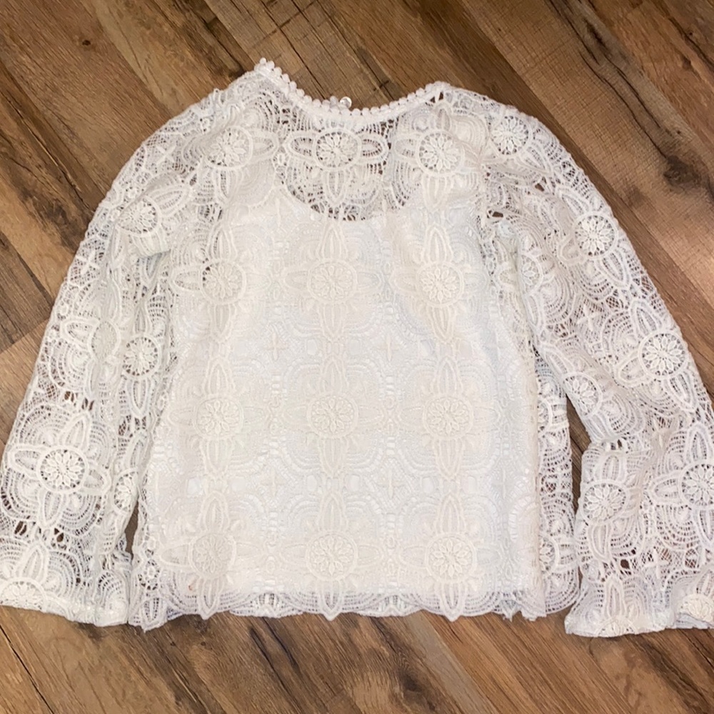 Lace top with bell sleeves